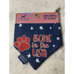 Simply Southern Medium Dog Bandanna Bone In The USA Works W Existing Collar New